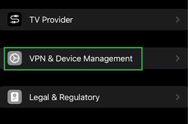 Choose VPN and Device Management