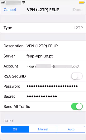 Enter VPN detail and save info