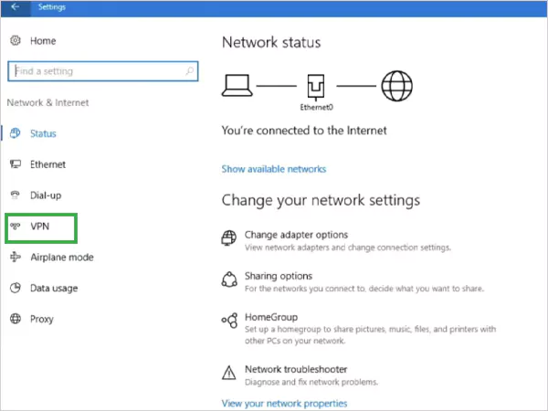 Tap on Vpn