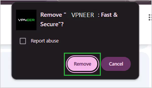 Click on Remove option