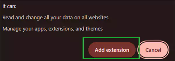 Click on Add extension