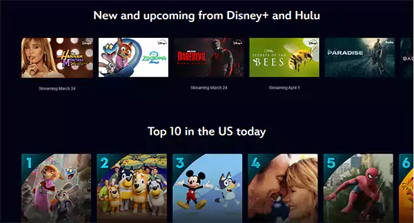 Disney plus homepage