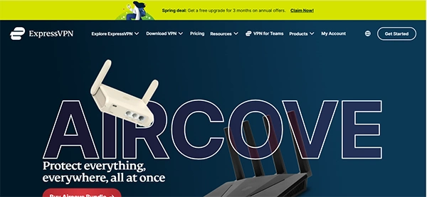 ExpressVPN AirCove homepage