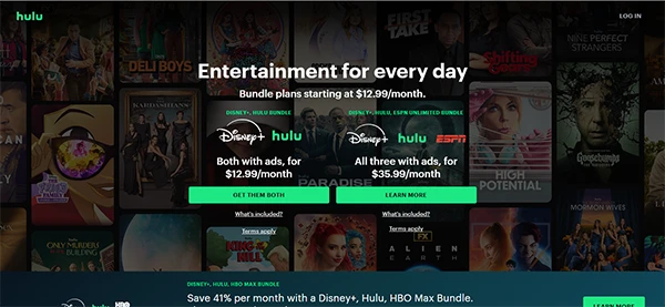 Hulu Homepage