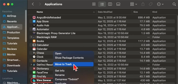 Uninstall Browser on Mac
