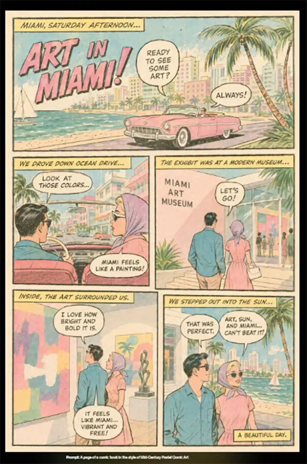A comic book page generated by AI