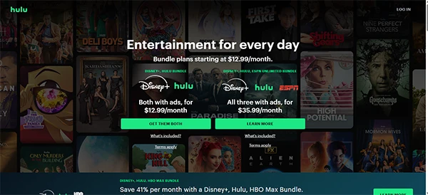Hulu Homepage