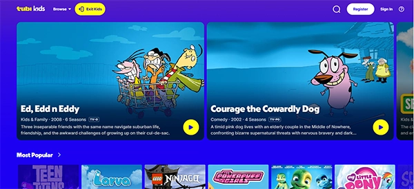 Tubi TV Homepage