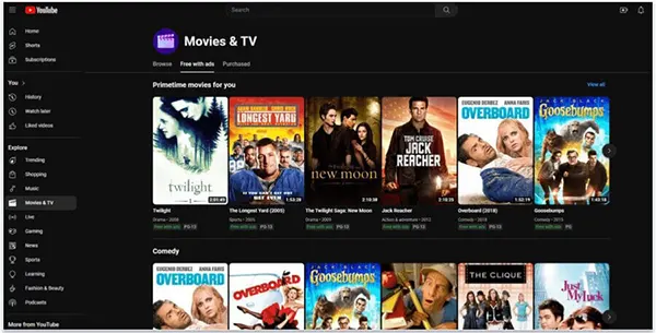 YouTube Movies